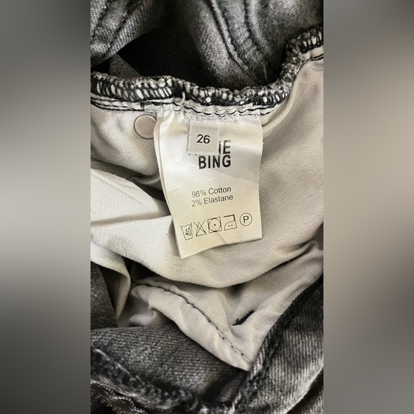 ANINE BING Faded Black Washed Gray Skinny Denim Jeans Size 26/XS, Zip Ankle - Picture 8 of 9